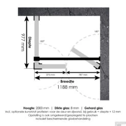 Douchecabine Compleet Just Creating 3-Delig 100x120 Cm Mat Zwart -Badkamerbenodigdheden Winkel 4jc11 100x120a t