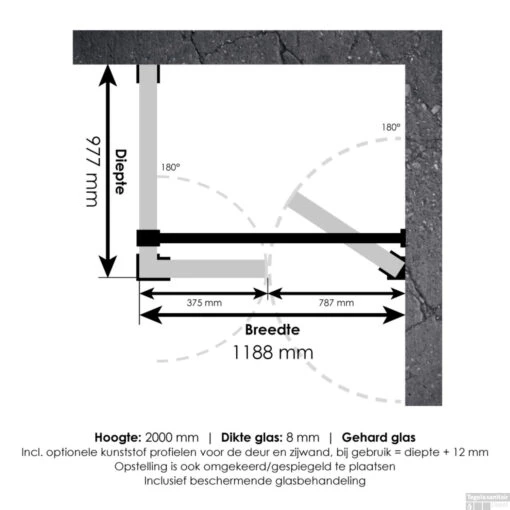 Douchecabine Compleet Just Creating 3-Delig 100x120 Cm Mat Zwart -Badkamerbenodigdheden Winkel 4jc11