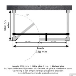 Douchecabine Compleet Just Creating Profielloos XL 80x120 Cm Mat Zwart -Badkamerbenodigdheden Winkel 4jc12 80x120a t