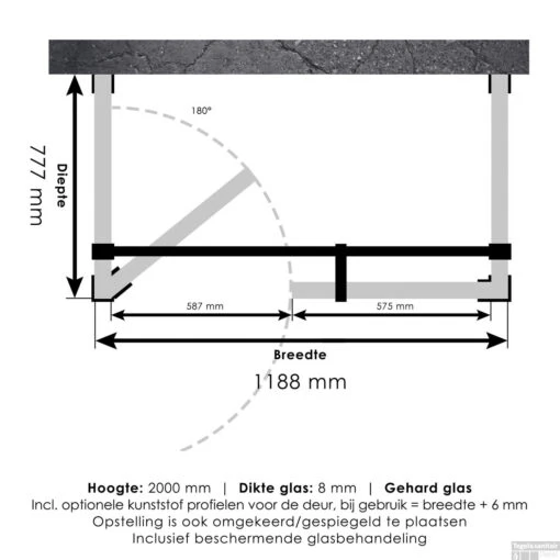 Douchecabine Compleet Just Creating Profielloos XL 80x120 Cm Mat Zwart -Badkamerbenodigdheden Winkel 4jc12