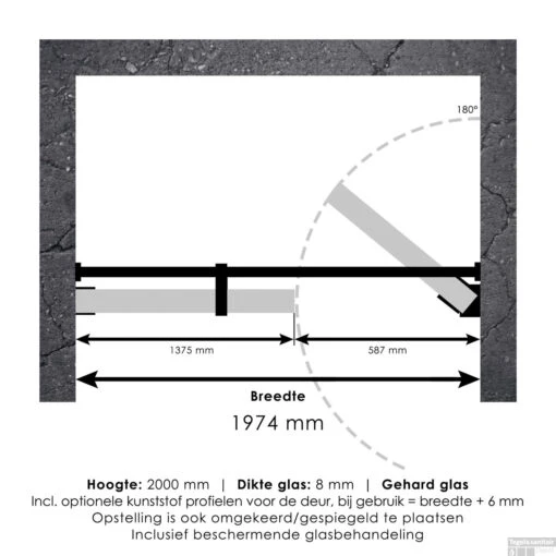 Nisdeur Compleet Just Creating Profielloos 2-Delig 200x200 Cm 140/60 Mat Zwart -Badkamerbenodigdheden Winkel 4jc14 140 60a t