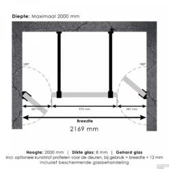 Niscabine XL Compleet Just Creating 220x200 Cm 60/100/60 Goud -Badkamerbenodigdheden Winkel 4jc17 60 100 60 t 3