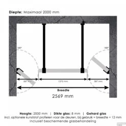 Niscabine XL Compleet Just Creating 260x200 Cm 60/140/60 Koper -Badkamerbenodigdheden Winkel 4jc17 60 140 60 t 3