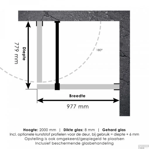 Douchecabine Compleet Just Creating 2-Delig Profielloos 100x80 Cm RVS -Badkamerbenodigdheden Winkel 4jc9