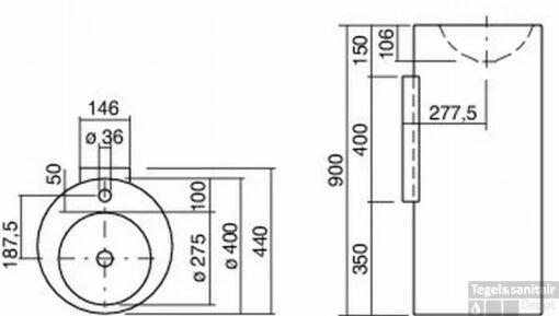 Alape Wt Serie Wastafel 40 Cm.rond 90 Cm.hoog Staand M/afv./bev. Wit -Badkamerbenodigdheden Winkel 75832