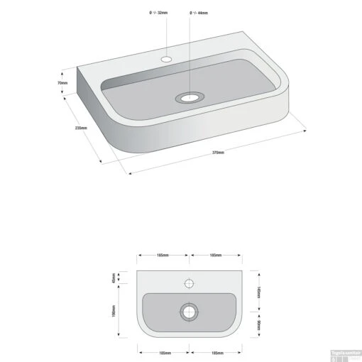 Hardstenen Fonteinset Matsu 37x23x8 Cm -Badkamerbenodigdheden Winkel 8711674011422 t