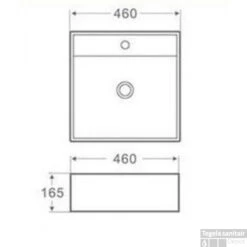 BWS Wastafel Freya Keramiek 46x46x16.5 Cm Wit -Badkamerbenodigdheden Winkel bws freya wastafel 460x460x165mm tech