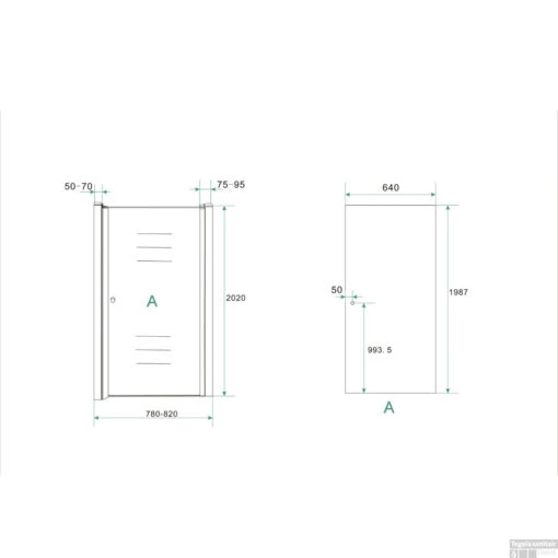 BWS Douchedeur | Profiel | 90x202cm | 8mm NANO Coating Glas | Nisdeur -Badkamerbenodigdheden Winkel bws nisdeur met profiel 90x202cm 8mm nano coating tech