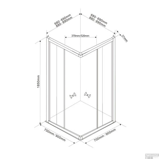 Douchecabine Boss & Wessing Naila 90x90x185 Cm Wit -Badkamerbenodigdheden Winkel douchecabine boss wessing naila 90x90x185 cm wit tech