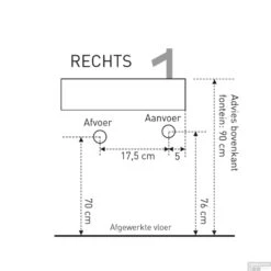 FonteinPack Ink Versus Rechts Grijs Chroom (Keuze Uit 20 Kranen) -Badkamerbenodigdheden Winkel fontein rechts tech 6