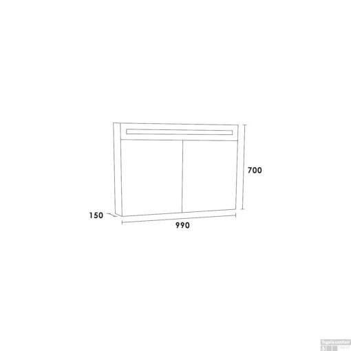 Spiegelkast Double Face Exclusive Line 100cm Hoogglans Zwart -Badkamerbenodigdheden Winkel spiegelkast double face exclusive line 100cm tech 3