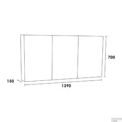 Spiegelkast Dual Exclusive Line 140cm Legno Viola -Badkamerbenodigdheden Winkel spiegelkast dual exclusive line 140cm tech 3