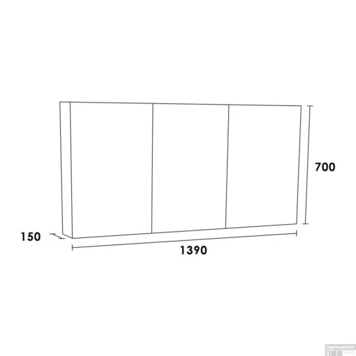 Spiegelkast Dual Exclusive Line 140cm Legno Viola -Badkamerbenodigdheden Winkel spiegelkast dual exclusive line 140cm tech 3