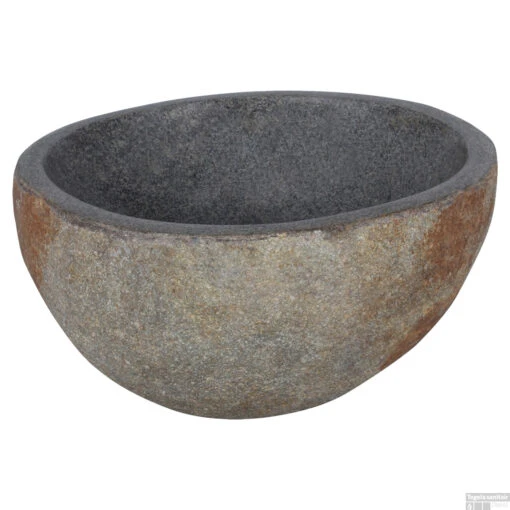 Waskom Differnz Riverstone Diameter 23-25cm Natuursteen Grijs -Badkamerbenodigdheden Winkel waskom differnz riverstone diameter 23 25cm natuursteen grijs shop