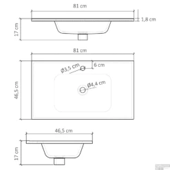 Wastafel Differnz Sofi 80 X 46 CM Wit -Badkamerbenodigdheden Winkel wastafel differnz sofi 80 x 46 cm wit tech